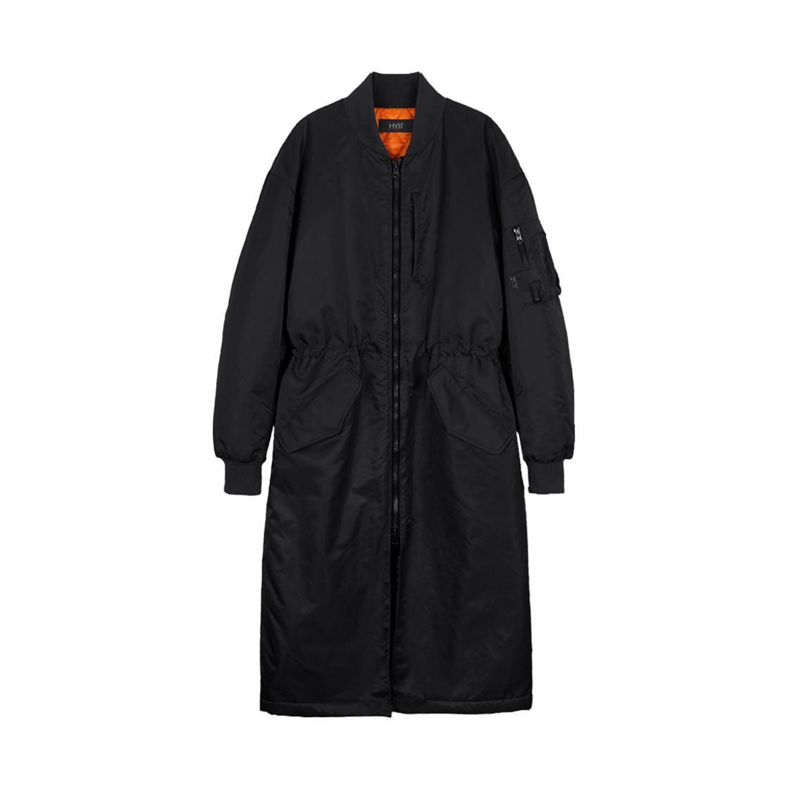 하이투 허리 벨트 롱 MA-1 점퍼 블랙