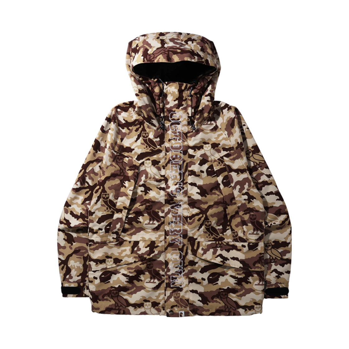 0ZXJKM141910H BAPE x OVO Woodland Camo Snowboard Jacket Beige