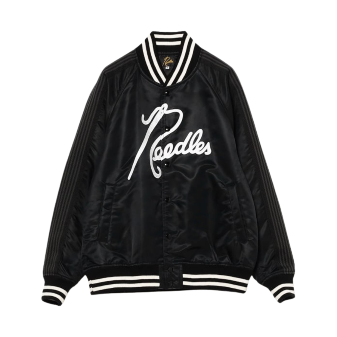 BEAMS【別注】NEEDLES Nylon Stadium Jacket L 니들스 x 빔즈 나일론 스타디움 자켓 블랙 | Needles | KREAM