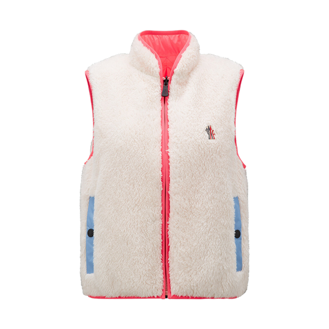 (W) 몽클레르 리버시블 질레 화이트 핑크 - 23SS((W) Moncler Reversible Gilet White Pink - 23SS) - 1