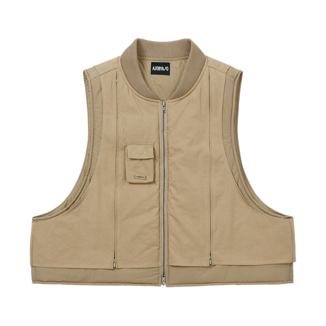 AJ244OT007BE Ajobyajo Layered Padded Zip Up Vest Beige