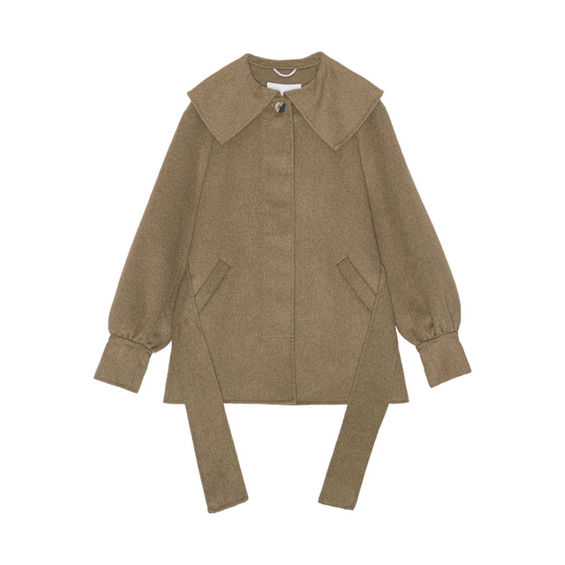 F8327-554 (W) Ganni Wool Collar Jacket Petrified Oak