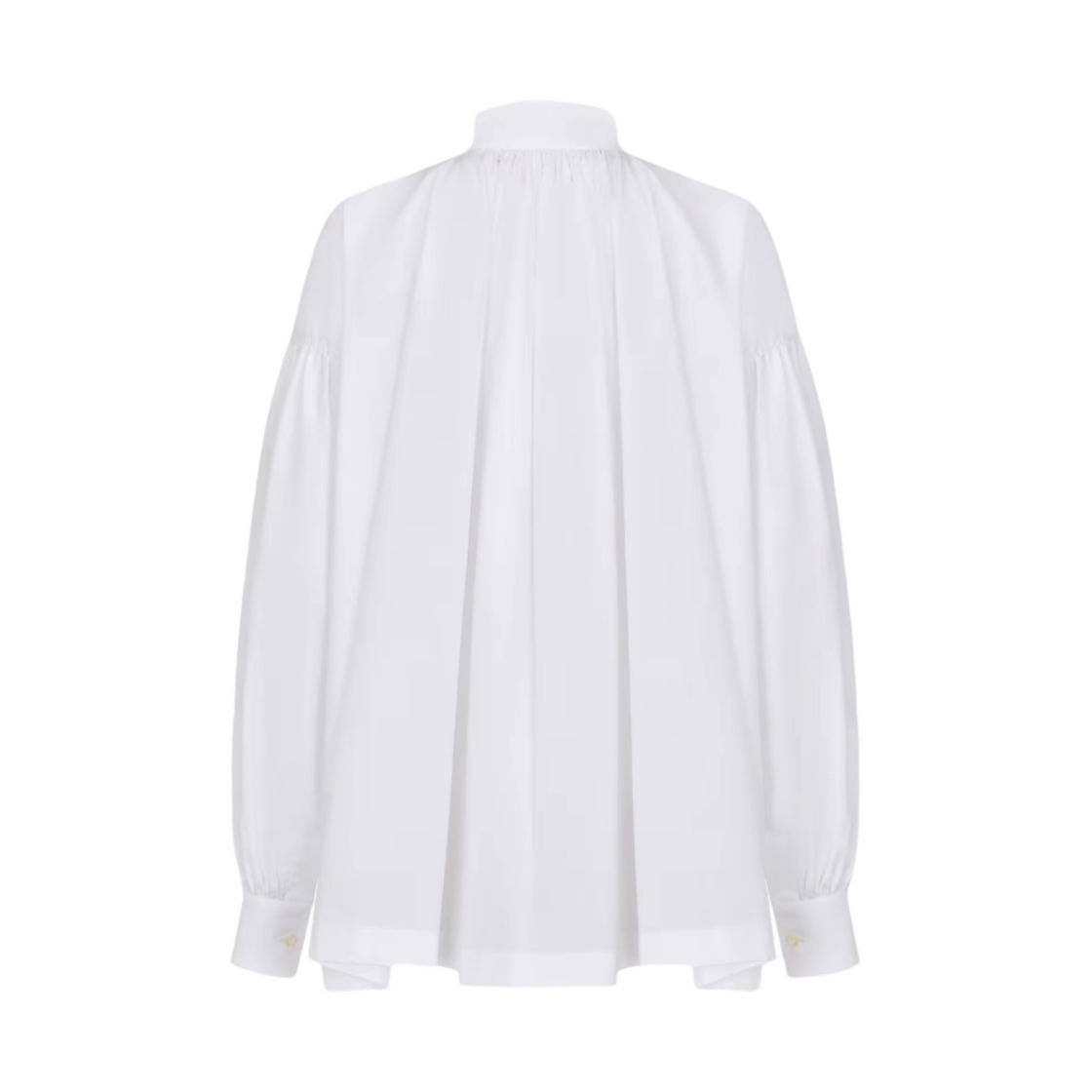 (W) 디올 플리츠 코튼 포플린 블라우스 화이트((W) Dior Pleated Cotton Poplin Blouse White) - 2
