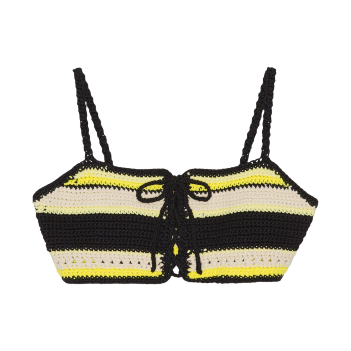 (W) 가니 크로쉐 방도 비키니 탑 골든 키위((W) Ganni Crochet Bandeau Bikini Top Golden Kiwi) - 1