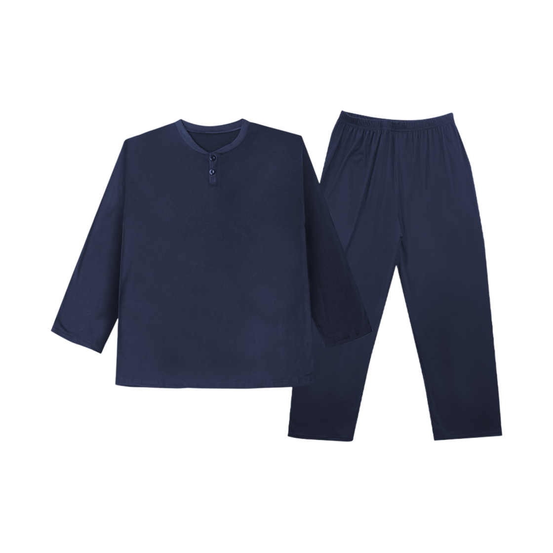 A-PAJAMA-MNA-M [3% 적립] Aone Peach Fleece Round Pajama Set Navy