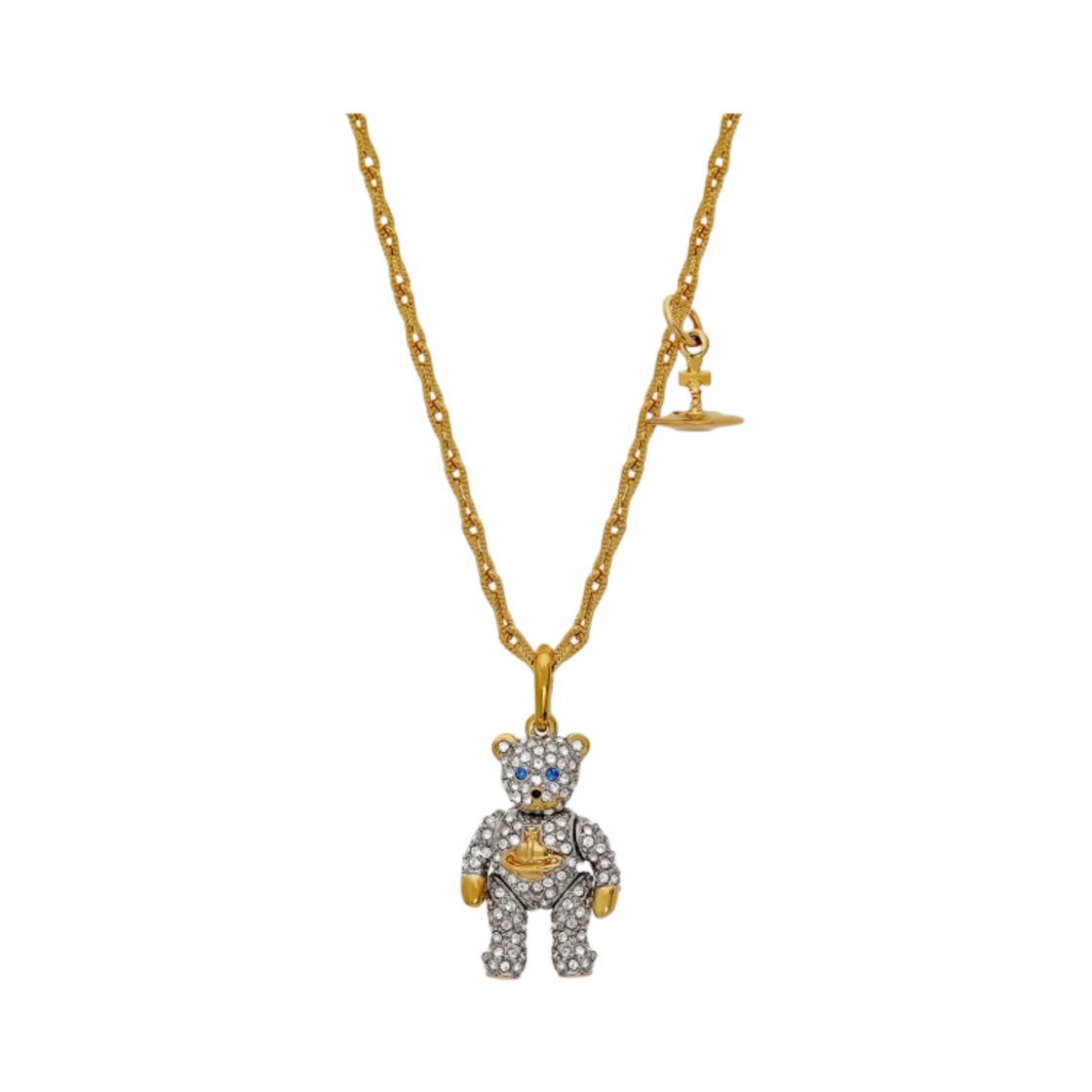 비비안 웨스트우드 리틀 파베 테디 롱 네클리스 골드(Vivienne Westwood Little Pave Teddy Long Necklace Gold) - 1