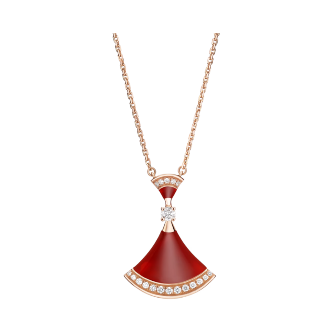 356437 Bulgari Divas Dream Necklace Rose Gold Red Diamond
