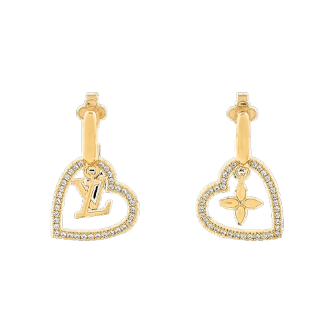 M02308 Louis Vuitton My LV Heart Earrings Gold