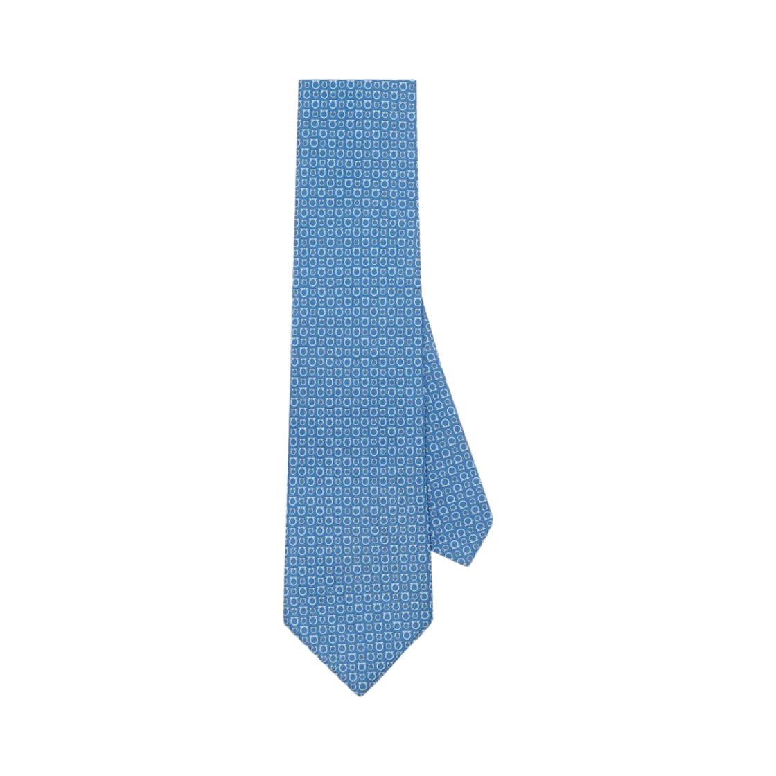 페라가모 간치니 프린트 실크 타이 로얄 블루 라이트 블루(Ferragamo Gancini Print Silk Tie Royal Blue Light Blue) - 1