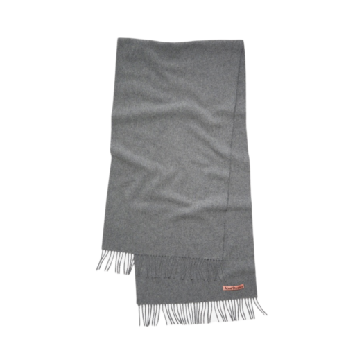 CA0210-990 Acne Studios Narrow Wool Fringe Scarf Grey Melange