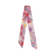 (W) Hermes Marble Silk Twilly Rose Multicolore