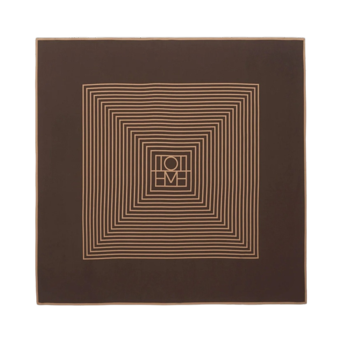 토템 센터드 모노그램 실크 스카프 다크 브라운(Toteme Centered Monogram Silk Scarf Dark Brown) - 1