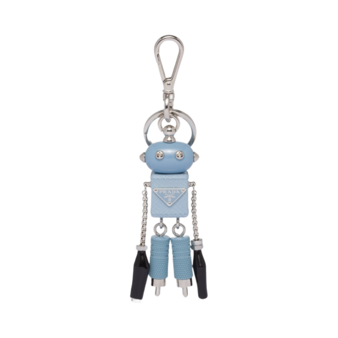 프라다 사피아노 레더 로봇 트릭 키체인 스틸 블랙 | Prada | KREAM