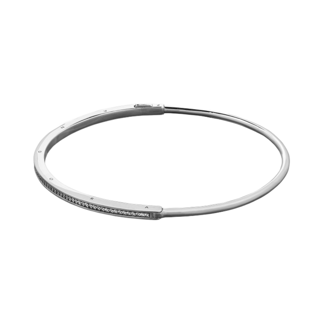 (W) 판도라 시그니쳐 아이디 파베 뱅글 스털링 실버 클리어((W) Pandora Signature I-D Pave Bangle Sterling Silver Clear)