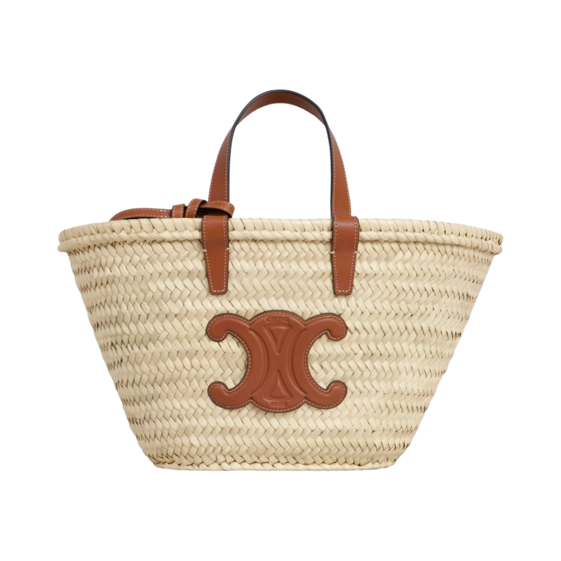 셀린느 틴 셀린느 클래식 파니에 팜 리프 카프스킨 탄(Celine Teen Classic Panier in Palm Leaves Calfskin Tan)