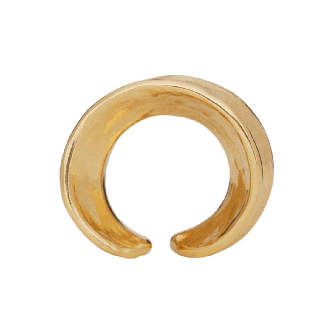 (W) 생로랑 커브 링 메탈 에이지드 골드((W) Saint Laurent Curve Ring In Metal Aged Gold) - 1
