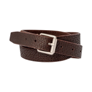 Lemaire Reversed Thin Belt Grained Cow Leather Dark Brown