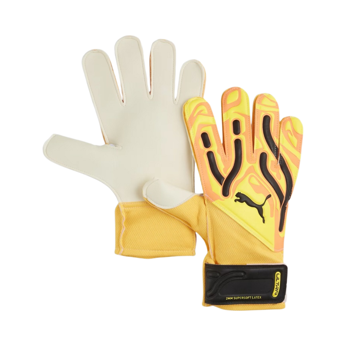 041862-09 Puma Ultra Play RC Goalkeeper Gloves Sun Stream Black Sunset Glow