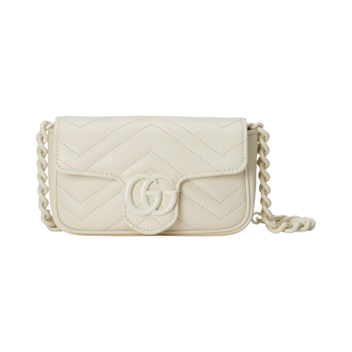 Gucci GG Marmont Belt Bag White Leather
