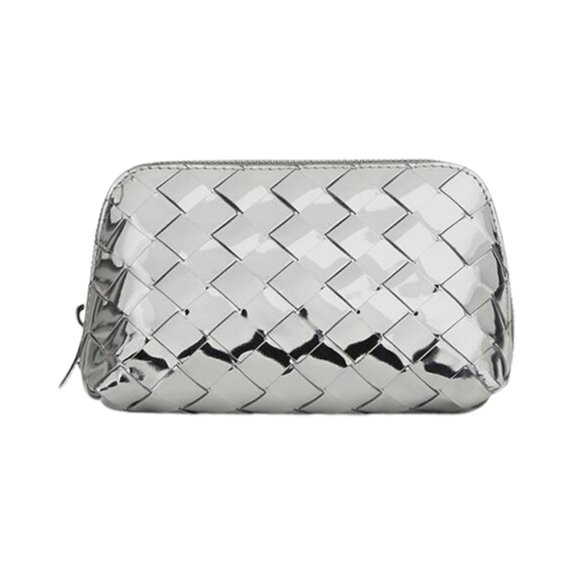 764044V3QM28101 Bottega Veneta Intrecciato Beauty Pouch Silver - 대표 이미지 #1