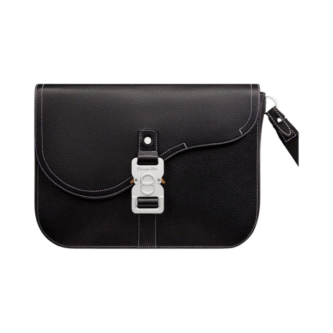 디올 새들 A5 파우치 그레인드 카프스킨 블랙(Dior Saddle A5 Pouch Grained Calfskin Black) - 1