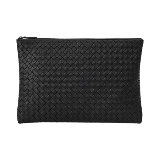 Bottega Veneta Intrecciato Strap Clutch Black