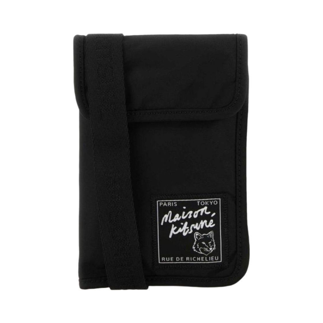 MM05362WQ1001-P199 Maison Kitsune The Traveller Neck Pouch Black