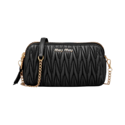 Miu Miu Matelasse Nappa Leather Mini Bag Black