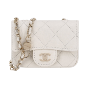 Chanel Classic Belt Bag Grained Calfskin & Gold White