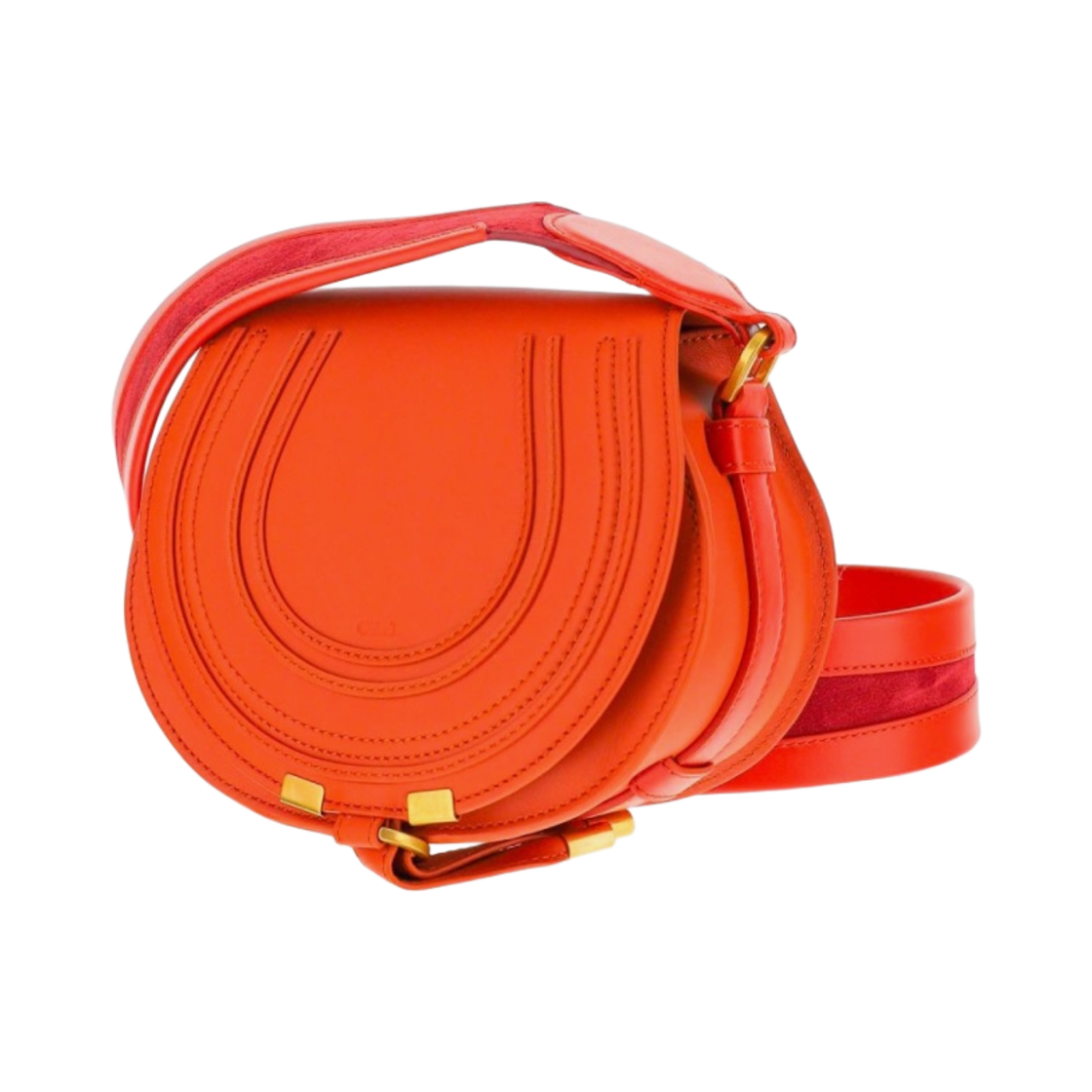 끌로에 마르씨 스몰 새들백 선셋 브라운(Chloe Marcie Small Saddle Bag Sunset Brown) - 2