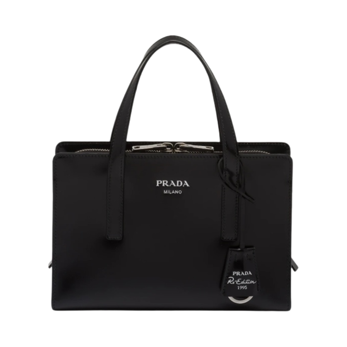 프라다 리에디션 1995 브러쉬드 레더 미니 핸드백 블랙(Prada Re-Edition 1995 Brushed Leather Mini Handbag Black) - 1