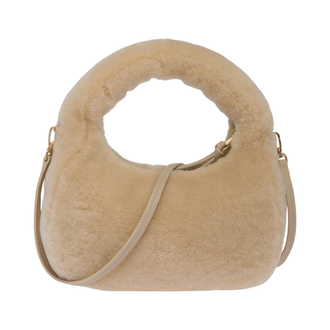 미우 미우 완더 양가죽 호보백 에크루(Miu Miu Wander Sheepskin Hobo Bag Ecru) - 3