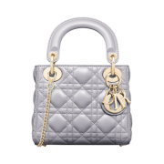 Dior Mini Lady Bag Cannage Lambskin Opaline Gray