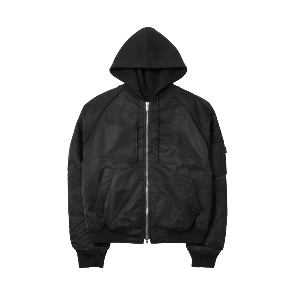 준지 나일론 저지 후드 디테처블 MA-1 점퍼 블랙 - 25SS(Juun.J Nylon Jersey Hooded Detachable MA-1 Jumper Black - 25SS)