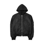 Juun.J Nylon Jersey Hooded Detachable MA-1 Jumper Black - 25SS