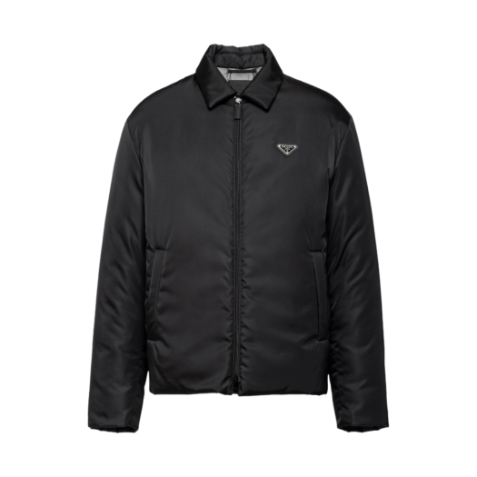 Prada Re-Nylon Cropped Down Jacket Black