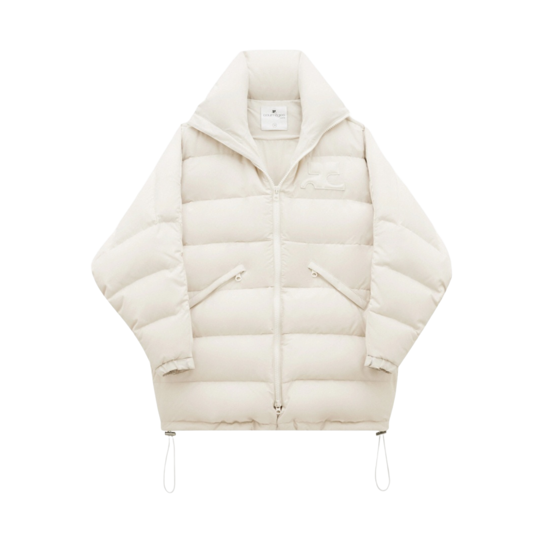 (W) 꾸레쥬 숏 프리즘 나일론 퍼퍼 그리 끌레어((W) Courreges Short Prism Nylon Puffer Gris Clair)