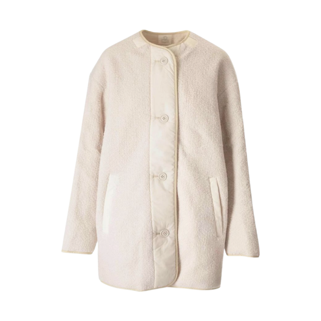MA0009FA-A3C47E-23EC (W) Isabel Marant Himemma Reversible Fleece Coat Ecru - 24FW