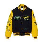 Lacoste Croc Badge Bomber Jacket Navy Blue Yellow