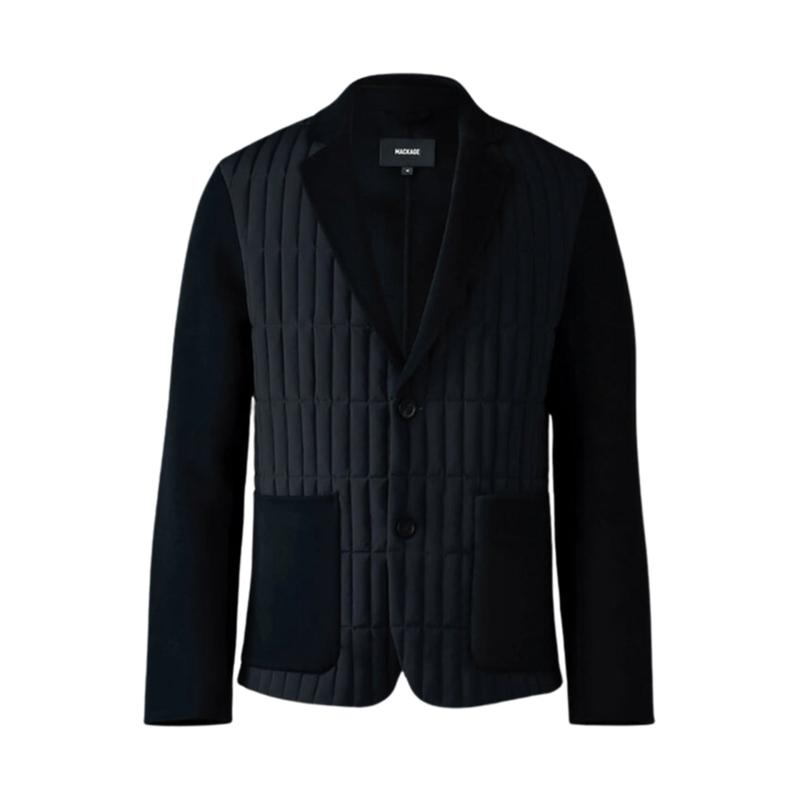 맥카지 존 믹스드 미디어 버티컬 퀼티드 블레이저 블랙(Mackage John Mixed-Media Vertical Quilted Blazer Black) - 1