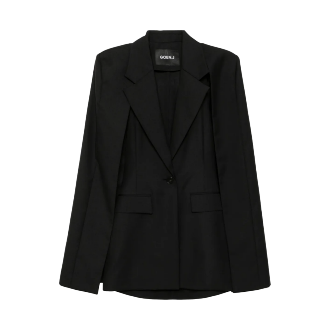 고엔제이 노치 라펠 베스트케이프 블레이저(GOEN.J Notched Lapel Vest-Cape Blazer)