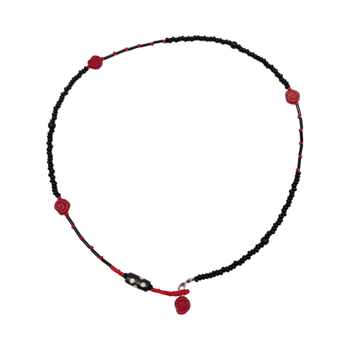 산리 도트 스파이럴 네클리스 레드(SANLI Dot Spiral Necklace Red)