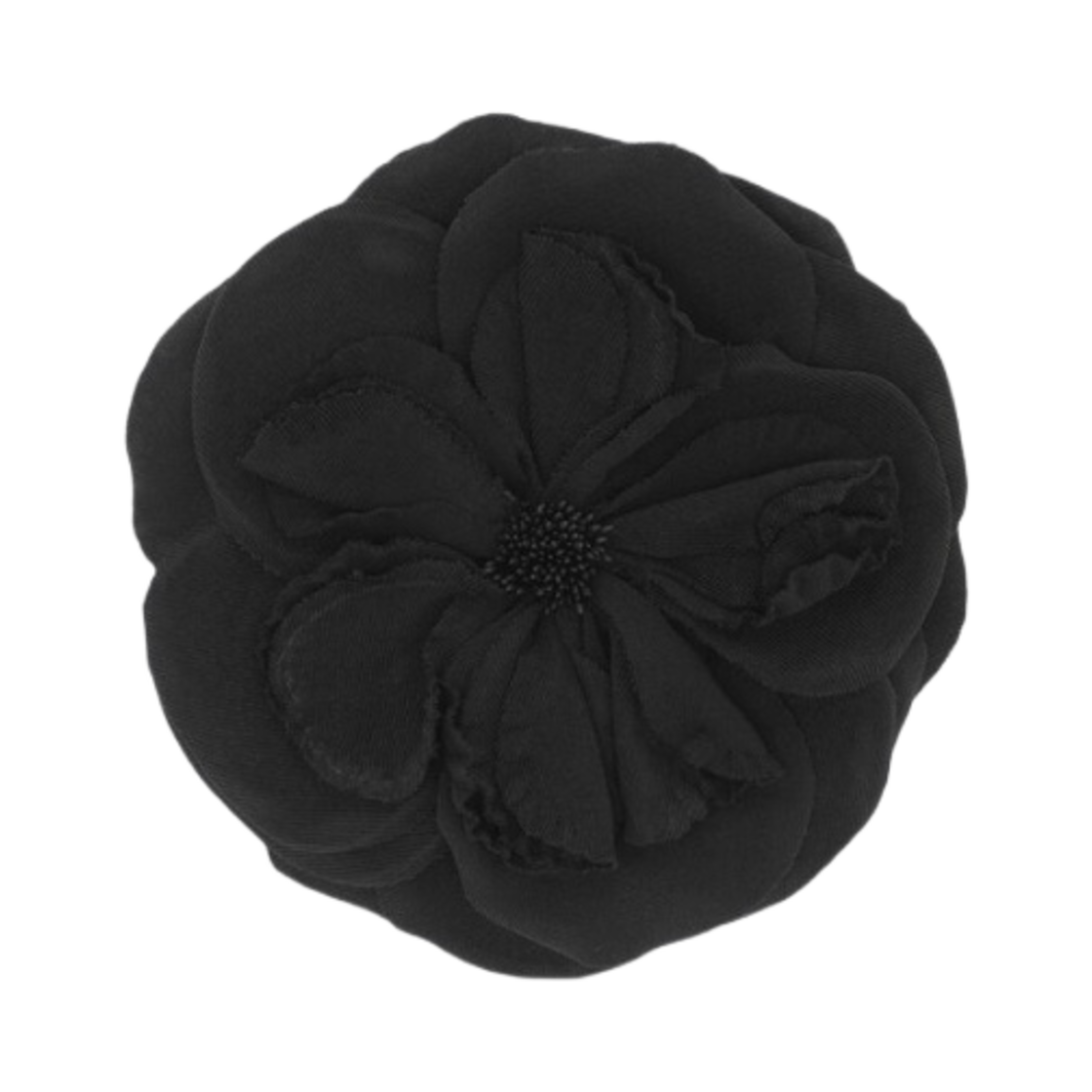 (W) 생로랑 라지 와일드 플라워 브로치 저지 블랙((W) Saint Laurent Large Wild Flower Brooch in Jersey Black) - 1