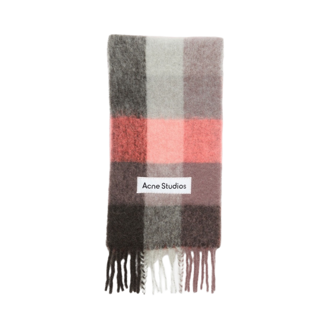 CA0084-DL3 Acne Studios Mohair Check Scarf Mauve Bright Pink Anthracite - 대표 이미지 #1