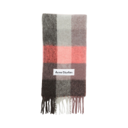Acne Studios Mohair Check Muffler Mauve Bright Pink Anthracite
