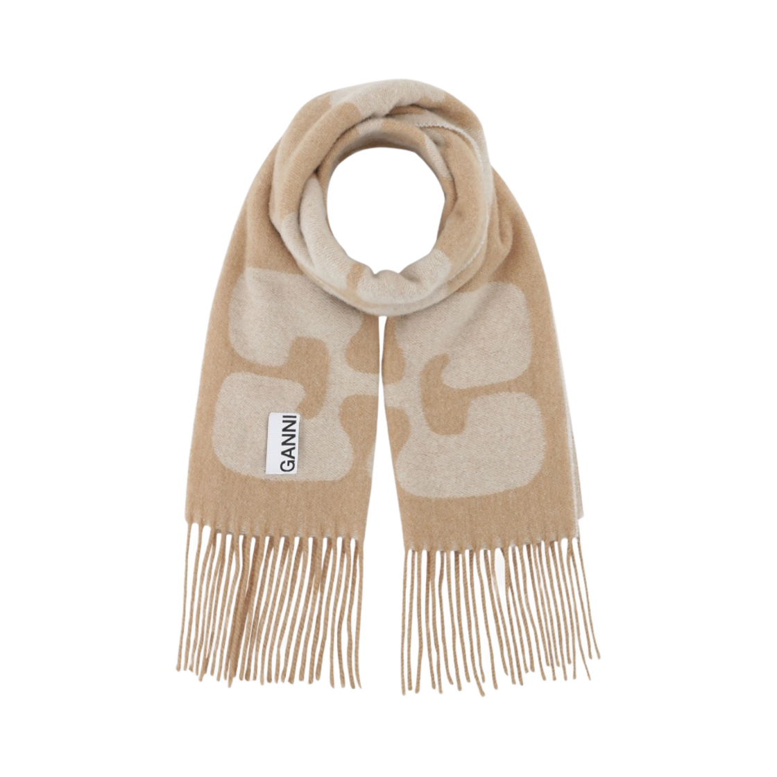 가니 화이트 네로우 로고 스카프 에그렛