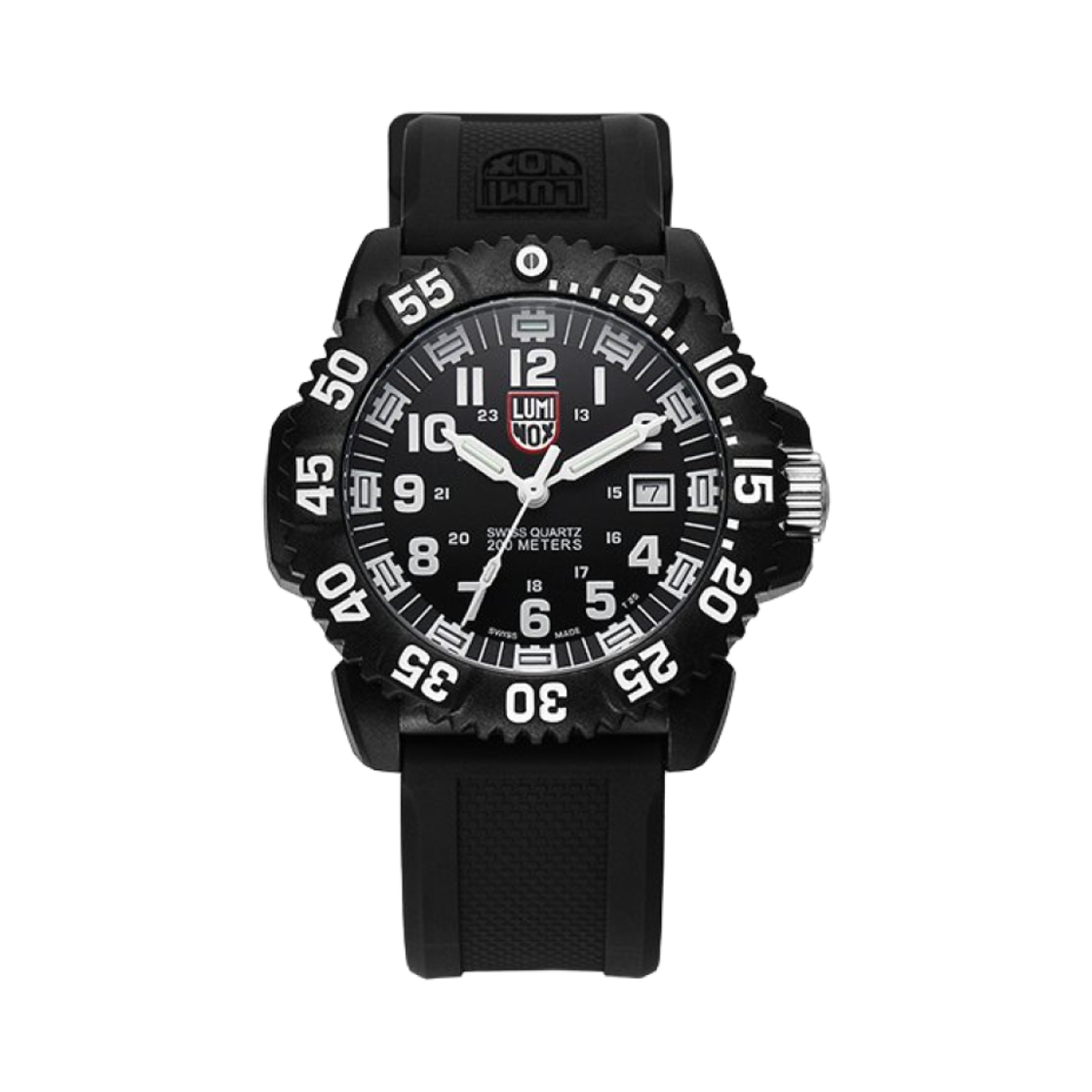 루미녹스 네이비씰 컬러마크 3050 시리즈 44mm 실리콘 블랙(Luminox Navy Seal Colormark 3050 Series 44mm Silicone Black)