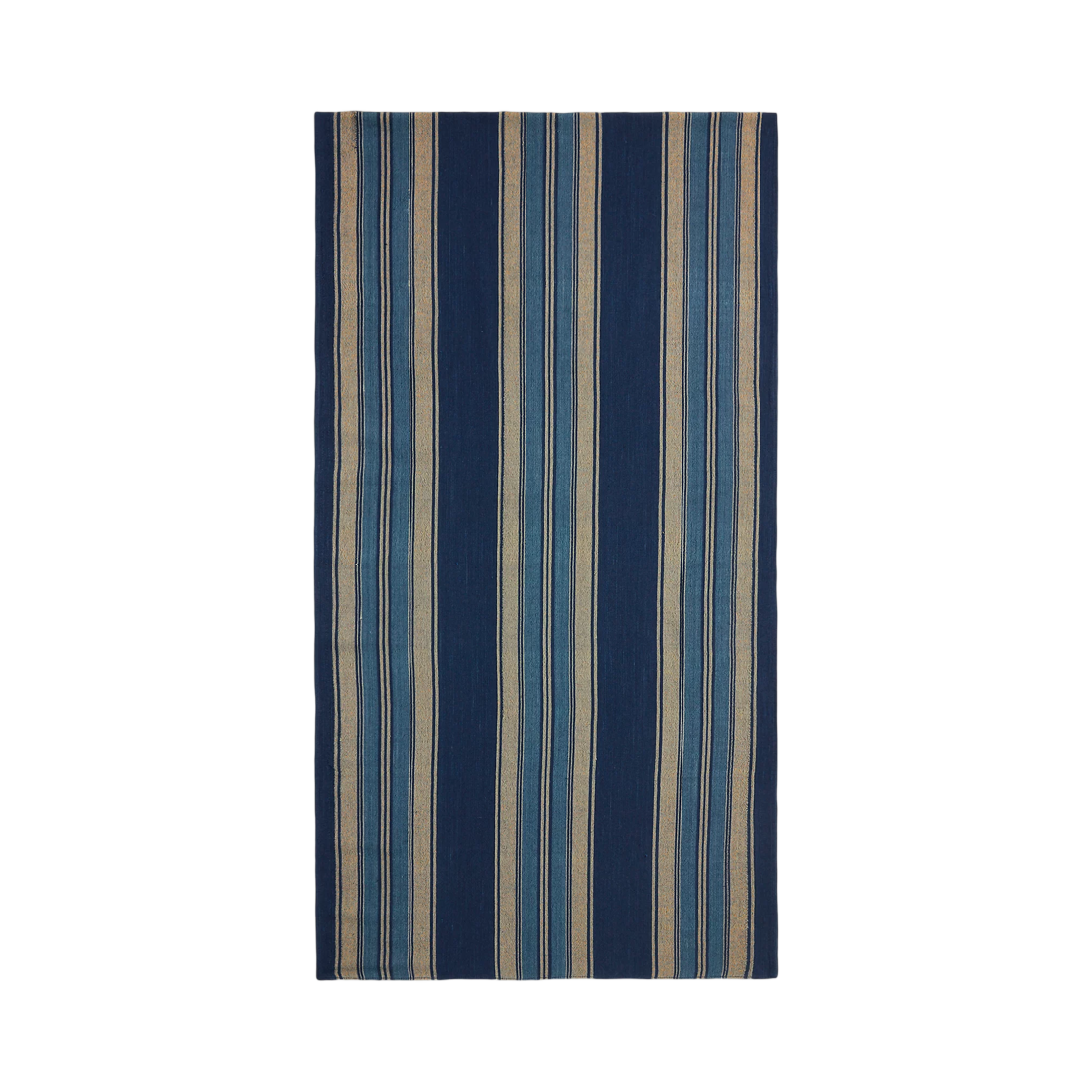 더블알엘 핸드우븐 스트라이프 코튼 스카프 인디고 크림(Double RL Handwoven Striped Cotton Scarf Indigo Cream) - 3