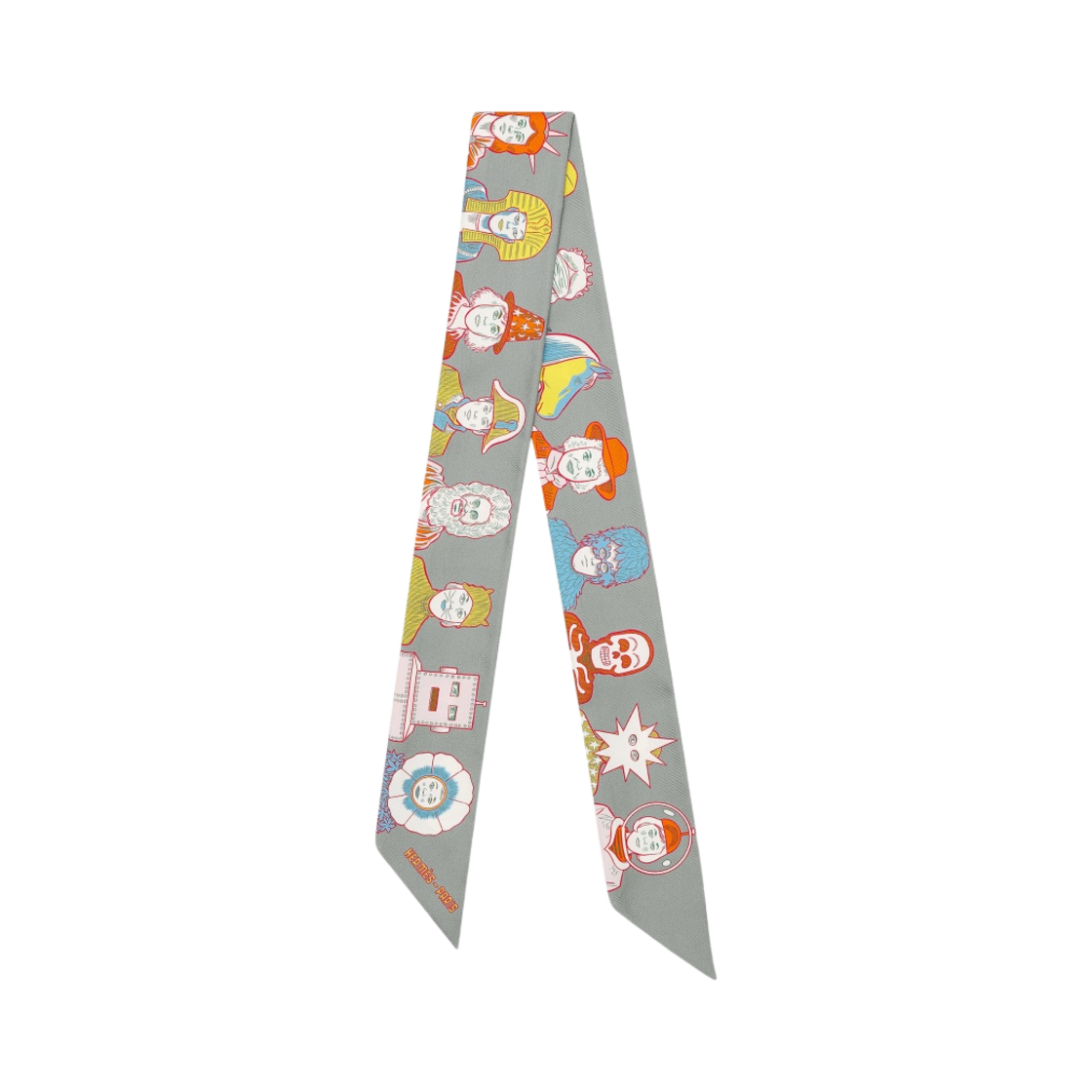 (W) 에르메스 드레스 코드 트윌리 그리 죤 비프 오랑쥬((W) Hermes Dress Code Twilly Gris Jaune Vif Orange) - 1