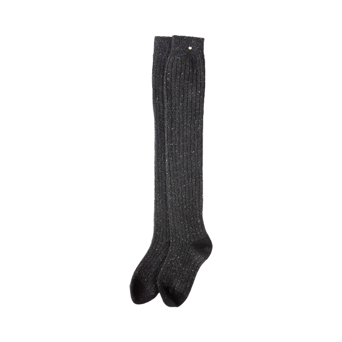 L244MSC010_03 lovememonster Ribbed Wool Over Knee Socks Black